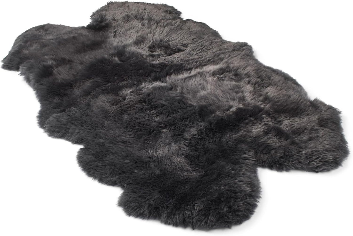 Tappeto in pelle di pecora Merino – grigio acciaio