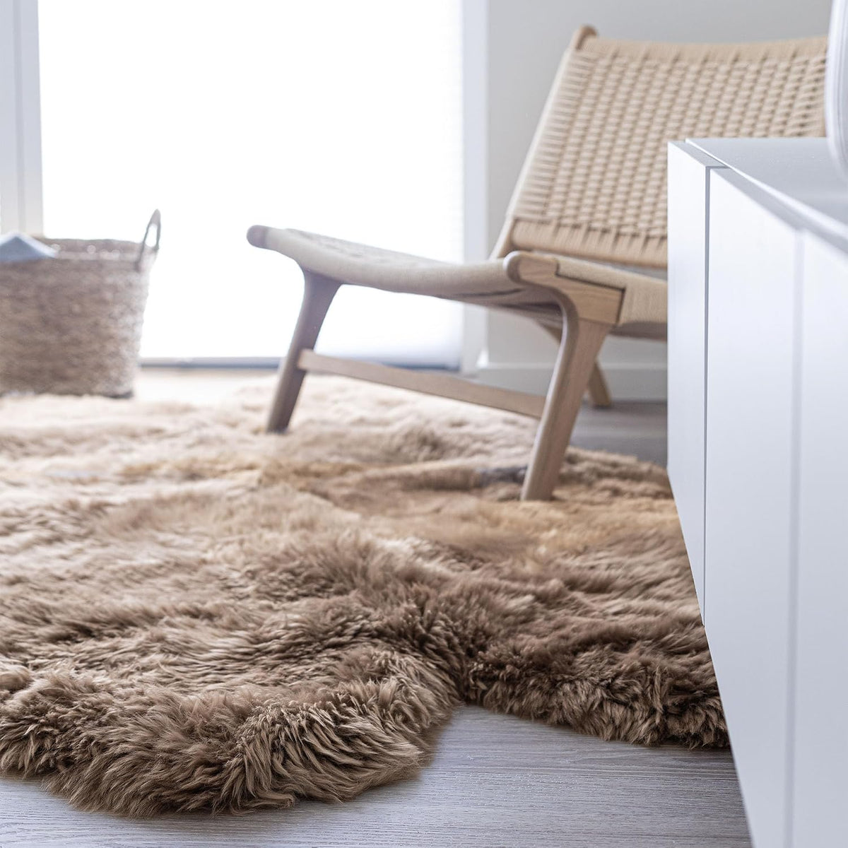 Tappeto in pelle di pecora Merino a pelo lungo 170x110 cm – Nordic Sheep