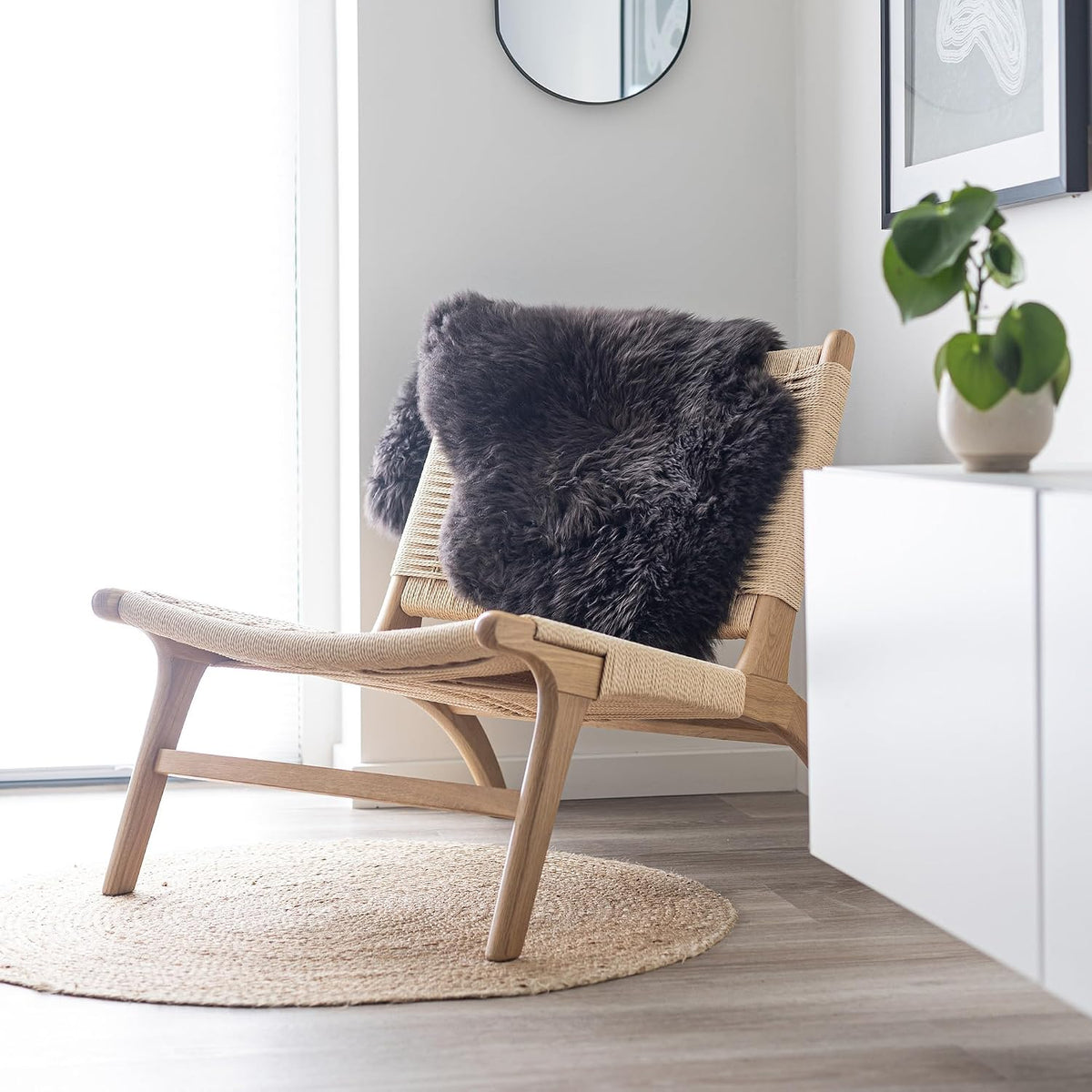 Pelle d'agnello Merino a pelo lungo 90x60 cm – Nordic Sheep